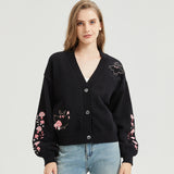 Pink Mushroom Mothman Embroidered Knit Cardigan Nichesou