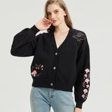 Pink Mushroom Mothman Embroidered Knit Cardigan Nichesou