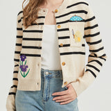 Knife Chicken Embroidered Knit Cardigan Nichesou