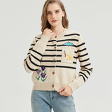 Knife Chicken Embroidered Knit Cardigan Nichesou