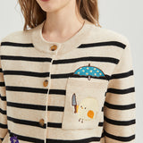 Knife Chicken Embroidered Knit Cardigan Nichesou