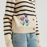 Knife Chicken Embroidered Knit Cardigan Nichesou