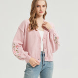 Strawberry Milk Embroidered Knit Cardigan Nichesou