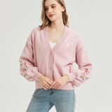 Strawberry Milk Embroidered Knit Cardigan Nichesou