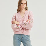 Strawberry Milk Embroidered Knit Cardigan Nichesou