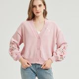 Strawberry Milk Embroidered Knit Cardigan Nichesou