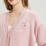 Strawberry Milk Embroidered Knit Cardigan Nichesou