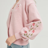 Strawberry Milk Embroidered Knit Cardigan Nichesou