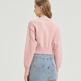 Sakura Frog CROPPED Embroidered Knit Cardigan Nichesou