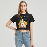 Moon Balloon Wounded Bunny Cropped T-shirt Nichesou