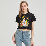 Moon Balloon Wounded Bunny Cropped T-shirt Nichesou