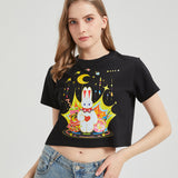 Moon Balloon Wounded Bunny Cropped T-shirt Nichesou