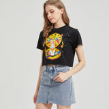 Moon Pocket Watch Wounded Bunny Cropped T-shirt Nichesou