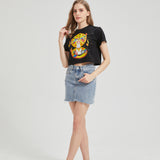 Moon Pocket Watch Wounded Bunny Cropped T-shirt Nichesou