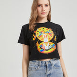 Moon Pocket Watch Wounded Bunny Cropped T-shirt Nichesou