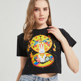 Moon Pocket Watch Wounded Bunny Cropped T-shirt Nichesou