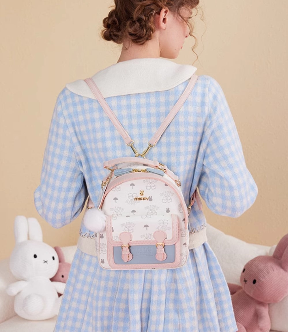 bad bunny mini backpack Miffy PU Leather Mini Backpack Pink/Blue – DotDotBang Store