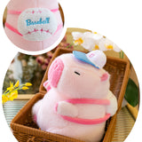 Pink Capybara Wearing Baseball Backpack Plush 9in