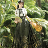 Celestial Magic Hanfu Lolita Blouse x Pleated Skirt 2PC