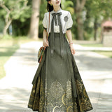 Celestial Magic Hanfu Lolita Blouse x Pleated Skirt 2PC