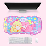 Psyduck and Slowbro Inspired Mouse Pad Keyboard Gaming Mouse Pad