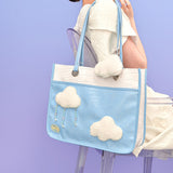 Cloud Sky Daydreamer PU Leather Tote Bag