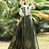 Celestial Magic Hanfu Lolita Blouse x Pleated Skirt 2PC