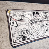 Gray Sailor Moon Inspired Manga Keyboard Gaming Mouse Pad