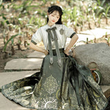 Celestial Magic Hanfu Lolita Blouse x Pleated Skirt 2PC