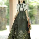 Celestial Magic Hanfu Lolita Blouse x Pleated Skirt 2PC