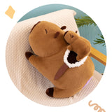 Capybara Baby and Father in Saddle Plush 15.8in