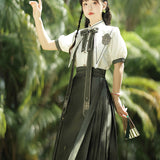 Celestial Magic Hanfu Lolita Blouse x Pleated Skirt 2PC