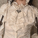 Western Life Ruffle Neckline Steam Punk Shirt