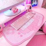 Pink Gaming Cat Keyboard Gaming Mouse Pad