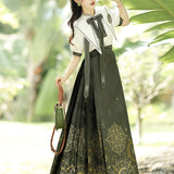 Celestial Magic Hanfu Lolita Blouse x Pleated Skirt 2PC