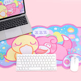 Psyduck and Slowbro Inspired Mouse Pad Keyboard Gaming Mouse Pad