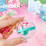 Sakura Acrylic Ball Strap Keychain