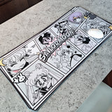 Gray Sailor Moon Inspired Manga Keyboard Gaming Mouse Pad