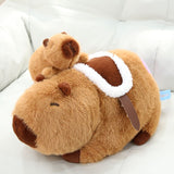 Capybara Baby and Father in Saddle Plush 15.8in