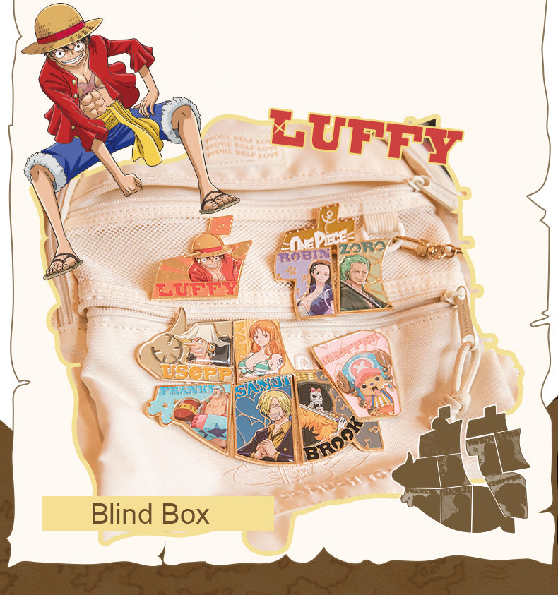 One Piece Puzzle Magnetic Enamel Pin Blind Box