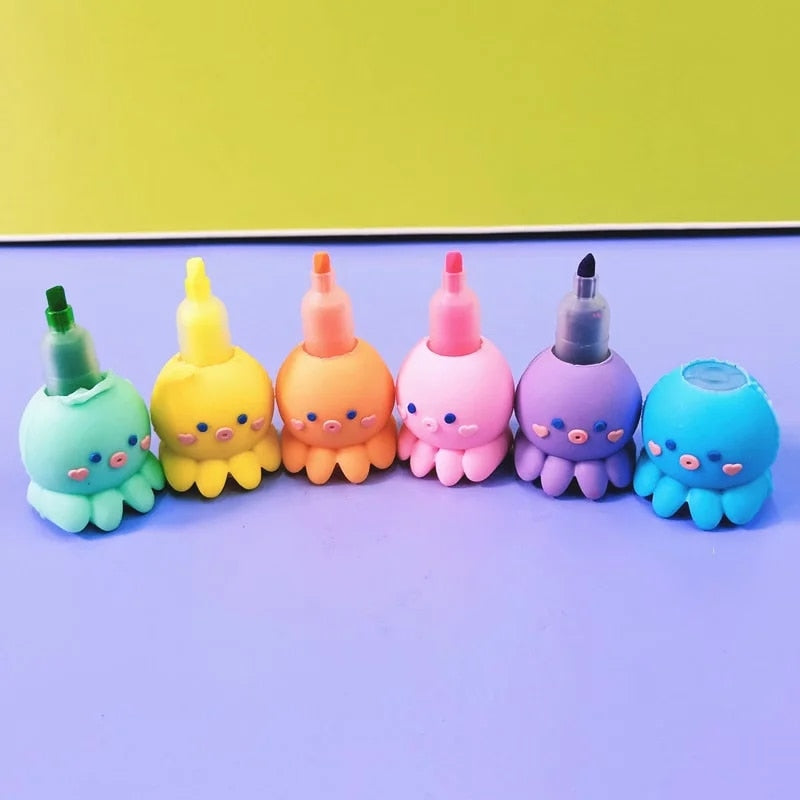 Stack Stack! Rainbow Octopus Highlighters Set