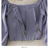 Egirl Dark Zipper Top Knit
