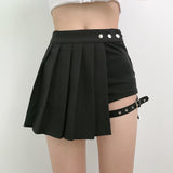 Dark Asymmetrical Garter High Waist Skirts