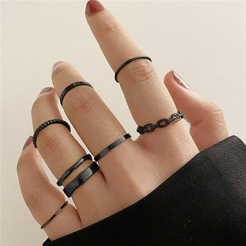 Classic Black Band and Chain 7pc Set