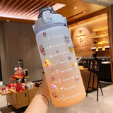 Color Gradient Time Marker 2L Straw Water Bottle