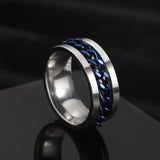 Smooth Silver Stainless Steel Fidget Ring