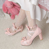 Cross Strap High Heel Lolita Pumps (Nadeshiko Pink)